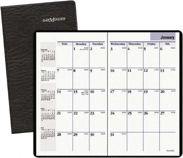 DayMinder - 24 Sheet, 8-1/8 x 10-7/8", Monthly Planner - Black - Exact Tooling