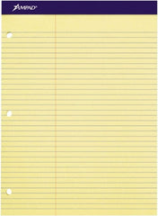 AMPAD - 100 Sheet, 4-1/4 x 5-1/2", Law Perforated Style Ruled Pads - Canary - Exact Tooling