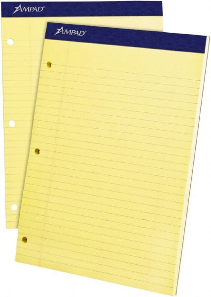 AMPAD - 100 Sheet, 8-1/2 x 11", Legal/Wide (Style) Legal Pad - Canary - Exact Tooling