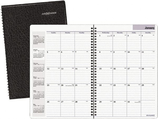 DayMinder - 24 Sheet, 7-7/8 x 11-7/8", Monthly Planner - Black - Exact Tooling