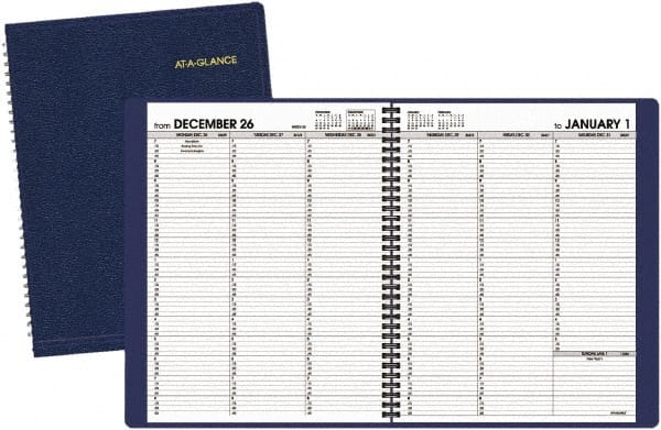 AT-A-GLANCE - 128 Sheet, 8-1/4 x 10-7/8", Weekly Planner - Navy - Exact Tooling
