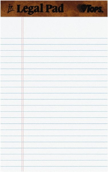 TOPS - 50 Sheet, 5 x 8", Narrow Perforated Style Ruled Pads - White - Exact Tooling