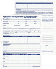 TOPS - 50 Sheet, 8-3/8 x 11", Employment Application Form - White - Exact Tooling