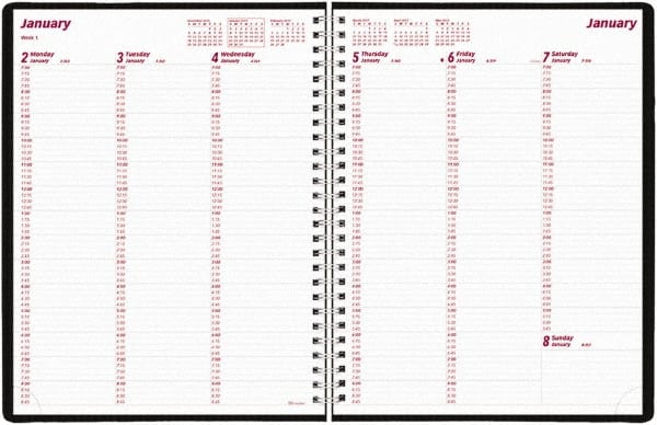 Brownline - 26 Sheet, 3-1/4 x 6-1/4", Weekly Planner - Black - Exact Tooling