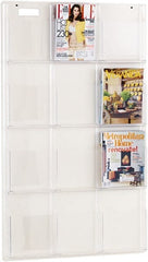 Safco - 30" Wide x 2" Deep x 49" High, 12 Compartments, Plastic Literature Display Board - Clear, 9-1/4" Compartment Width x 1-5/8" Compartment Depth x 12-5/8" Compartment Height - Exact Tooling