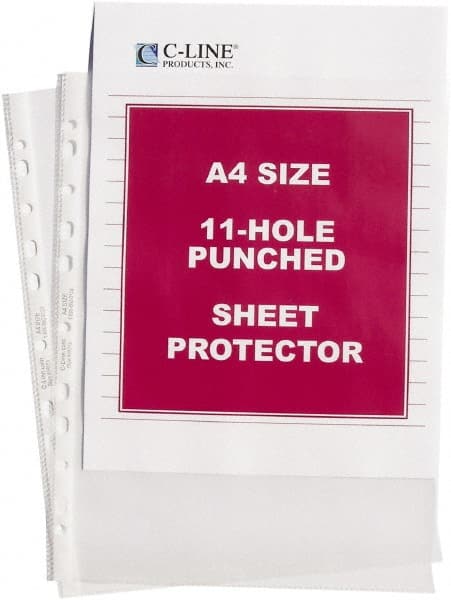 C-LINE - 50 Piece Clear Sheet Protectors-Ring Binder - 11-3/4" High x 8-1/4" Wide - Exact Tooling