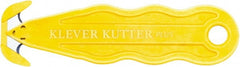 Klever Innovations - Recessed/Hook Blade Safety Cutter - 1-1/4" Carbon Steel Blade, Yellow Nylon Handle, 1 Blade Included - Exact Tooling