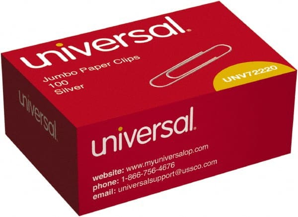 UNIVERSAL - 1-3/4" Wide Jumbo Binder Clip - Silver - Exact Tooling