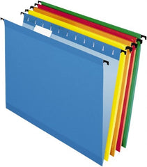 Pendaflex - 8-1/2 x 11", Letter Size, Assorted Colors, Hanging File Folder - 11 Point Stock, 1/5 Tab Cut Location - Exact Tooling