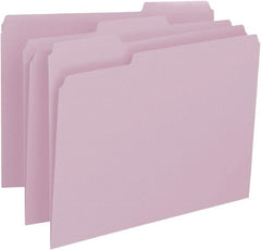 SMEAD - 8-1/2 x 11", Letter Size, Lavender, File Folders with Top Tab - 11 Point Stock, Assorted Tab Cut Location - Exact Tooling