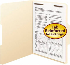 SMEAD - 8-1/2 x 11", Letter Size, Manila, File Folders with Top Tab - 11 Point Stock, Assorted Tab Cut Location - Exact Tooling