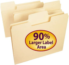 SMEAD - 8-1/2 x 11", Letter Size, Manila, File Folders with Top Tab - 11 Point Stock, Assorted Tab Cut Location - Exact Tooling