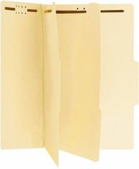 UNIVERSAL - 9-1/4 x 14-3/4", Legal, Manila, Classification Folders with Top Tab Fastener - Right of Center Tab Cut Location - Exact Tooling