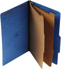 UNIVERSAL - 9-1/4 x 14-3/4", Legal, Cobalt Blue, Classification Folders with Top Tab Fastener - 25 Point Stock, Right of Center Tab Cut Location - Exact Tooling