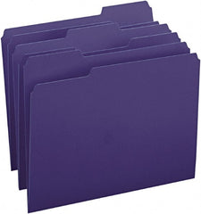 SMEAD - 8-1/2 x 11", Letter Size, Navy Blue, File Folders with Top Tab - 11 Point Stock, Assorted Tab Cut Location - Exact Tooling