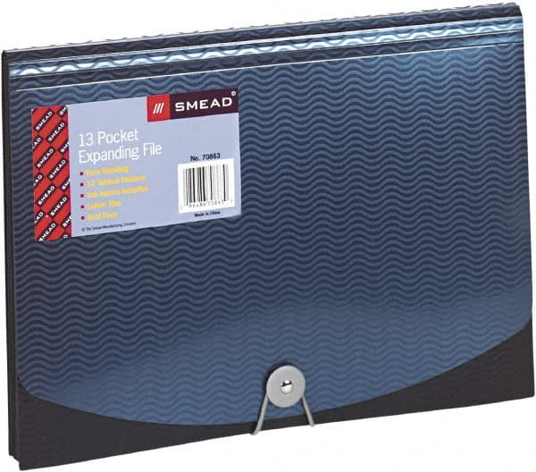 SMEAD - 8-1/2 x 11", Letter Size, Black/Blue, Expansion Folders - Exact Tooling