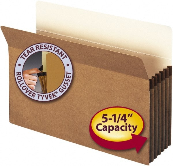 SMEAD - 9-1/2 x 14-1/2", Legal, Brown, 5-1/4" Expanding Wallet - 11 Point Stock, Straight Tab Cut Location - Exact Tooling