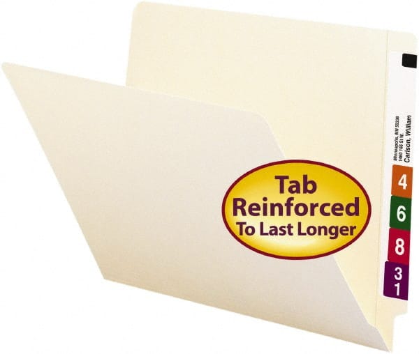 SMEAD - 8-1/2 x 11", Letter Size, Manila, File Folders with End Tab - 11 Point Stock, Straight Tab Cut Location - Exact Tooling