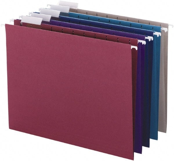 SMEAD - 8-1/2 x 11", Letter Size, Assorted Colors, Hanging File Folder - 11 Point Stock, 1/5 Tab Cut Location - Exact Tooling