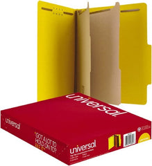 UNIVERSAL - 8-1/2 x 11", Letter Size, Yellow, Classification Folders with Top Tab Fastener - 25 Point Stock, Right of Center Tab Cut Location - Exact Tooling