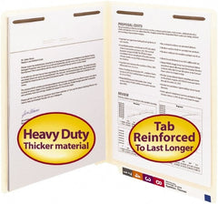 SMEAD - 8-1/2 x 11", Letter Size, Manila, File Folders with End Tab - 14 Point Stock, Straight Tab Cut Location - Exact Tooling