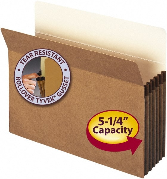 SMEAD - 8-1/2 x 11", Letter Size, Brown, 5-1/4" Expanding Wallet - 11 Point Stock, Straight Tab Cut Location - Exact Tooling