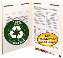 SMEAD - 8-1/2 x 11", Letter Size, Manila, File Folders with End Tab - 11 Point Stock, Straight Tab Cut Location - Exact Tooling