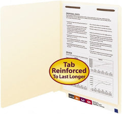 SMEAD - 8-1/2 x 11", Letter Size, Manila, File Folders with End Tab - 11 Point Stock, Straight Tab Cut Location - Exact Tooling