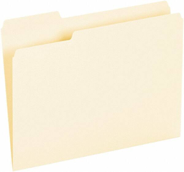 UNIVERSAL - 8-1/2 x 11", Letter Size, Manila, File Folders with Top Tab - Assorted Tab Cut Location - Exact Tooling