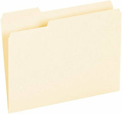 UNIVERSAL - 8-1/2 x 11", Letter Size, Manila, File Folders with Top Tab - Assorted Tab Cut Location - Exact Tooling
