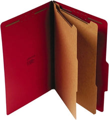 UNIVERSAL - 9-1/2 x 14-1/2", Legal, Ruby Red, Classification Folders with Top Tab Fastener - 25 Point Stock, Right of Center Tab Cut Location - Exact Tooling