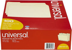 UNIVERSAL - 8-1/2 x 11", Letter Size, Manila, File Folders with Top Tab - 11 Point Stock, Assorted Tab Cut Location - Exact Tooling