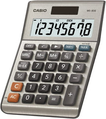 Casio - 8-Digit LCD Financial Calculator - 8 x 1 Display Size, Silver, Battery & Solar Powered, 1-1/2" Long x 5-3/4" Wide - Exact Tooling