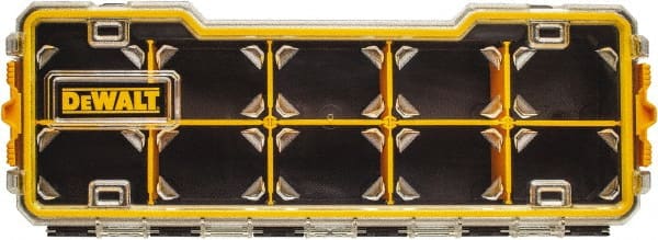 DeWALT - 6-1/2" Wide x 2-7/8" High x 17-3/8" Deep, Small Parts Compartment Box - Plastic Frame, 10 Compartments, 2-7/8" High Bin - Exact Tooling