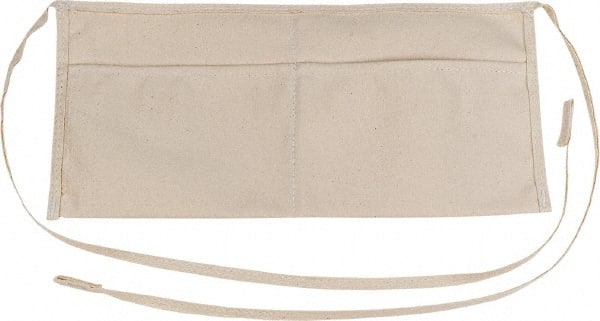 Proto - 28 to 52" Waist Apron - 2 Pocket, 6" Wide, Off White, Polyester - Exact Tooling