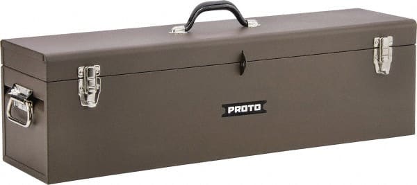 Proto - Hip-Roof Tool Box - 19" Wide x 7" Deep x 7" High, Steel, Red - Exact Tooling