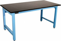 Proline - 72 Wide x 36" Deep x 36" High, Epoxy Resin Workbench - Adjustable Height Legs, Light Blue - Exact Tooling