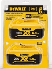 DeWALT - 20 Volt Lithium-Ion Power Tool Battery - 6 Ahr Capacity, 1 hr Charge Time, Series 20V Max - Exact Tooling