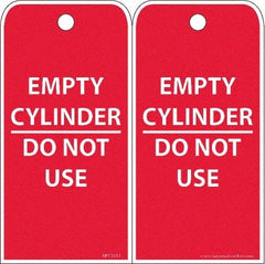 NMC - 6" High x 3" Long, EMPTY CYLINDER-DO NOT USE, English Safety & Facility Accident Prevention Tag - 2 Sides, White Poly - Exact Tooling