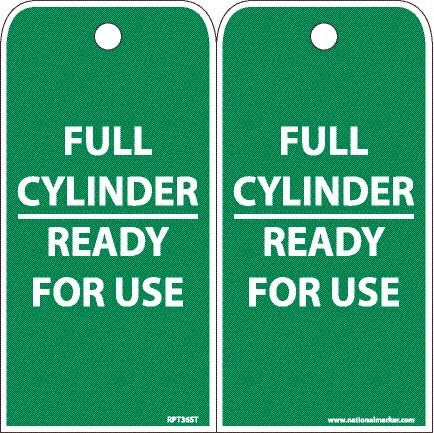 NMC - 6" High x 3" Long, FULL CYLINDER-READY FOR USE, English Safety & Facility Accident Prevention Tag - 2 Sides, White Poly - Exact Tooling