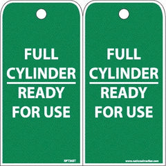 NMC - 6" High x 3" Long, FULL CYLINDER-READY FOR USE, English Safety & Facility Accident Prevention Tag - 2 Sides, White Poly - Exact Tooling