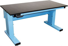 Proline - 60 Wide x 30" Deep x 42-1/2" High, Chem-Guard Workbench - Adjustable Height Legs, Light Blue - Exact Tooling