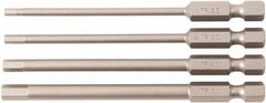 Wiha - 4 Piece, Bit Set - 1/4" Drive, Hex Point - Exact Tooling