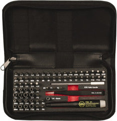 Wiha - 68 Piece, 4mm Drive Screwdriver Micro Bit Set - #000 to #2 Phillips, 0.7 to 4mm Hex, T1 to T20 Torx, 0.8, 1.2, 1.5, 1.8, 2, 2.5, 3, 3.5 & 4mm Slotted - Exact Tooling