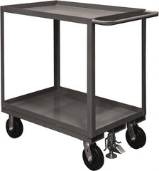 Durham - 2,400 Lb Capacity, 48" Wide x 24" Long x 37-5/8" High Service Cart - 2 Shelf, Steel, 2 Rigid/2 Swivel Casters - Exact Tooling
