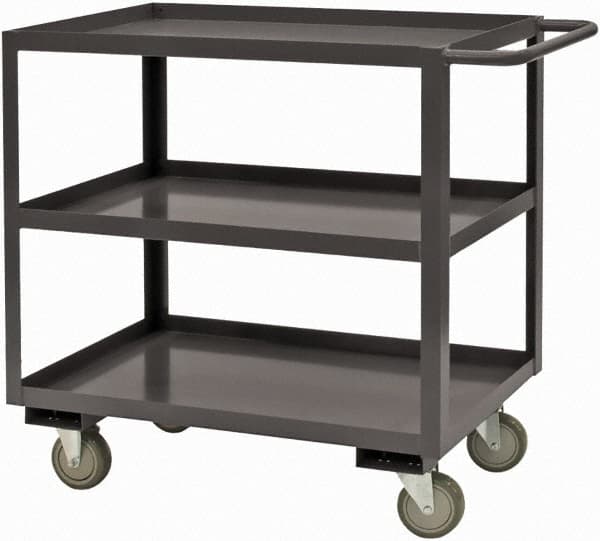 Durham - 2,400 Lb Capacity, 48" Wide x 18" Long x 37-5/8" High Service Cart - 2 Shelf, Steel, 2 Rigid/2 Swivel Casters - Exact Tooling