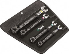 Wera - 4 Piece, 10mm to 19mm, Combination Wrench Set - Metric Measurement Standard, Chrome Vanadium Finish, Comes in Nylon Pouch - Exact Tooling