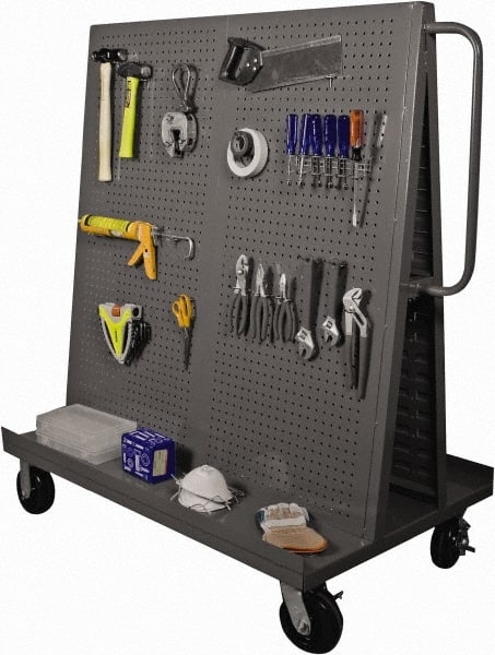 Durham - 2,000 Lb Capacity Steel A-Frame Truck - Steel Deck, 48" OAW, Phenolic Casters - Exact Tooling