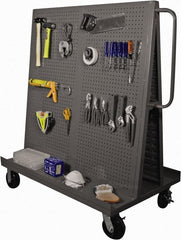 Durham - 2,000 Lb Capacity Steel A-Frame Truck - Steel Deck, 48" OAW, Phenolic Casters - Exact Tooling