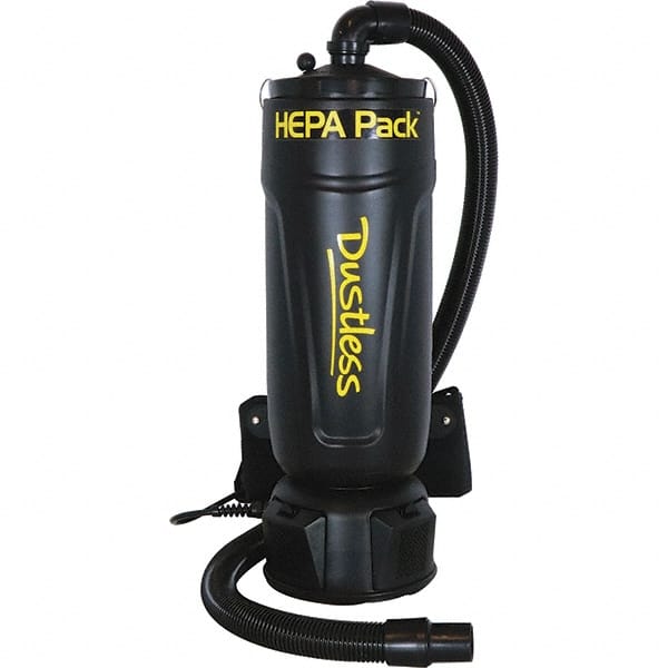 Dustless Technologies - 2.5 Gal, Polyethylene Tank, Dry, HEPA Backpack Vacuum - 11.6 Amps - Exact Tooling